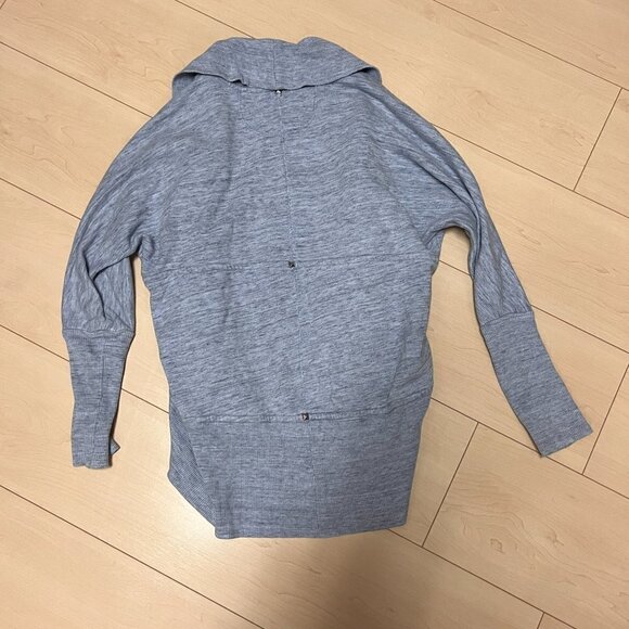 Wilfred Aritzia Diderot Sweater Cardigan Space Dye Heathered Blue Sz XXS - Picture 2 of 12